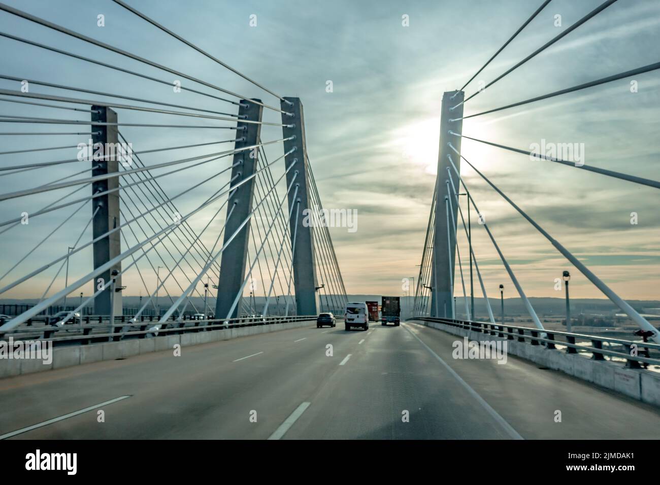 Tappan Zee Bridge attraverso il fiume Hudson Foto Stock