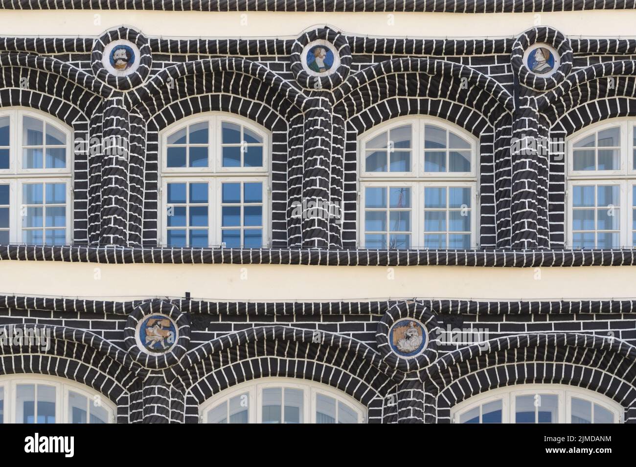 LÃ¼neburg - facciata storica in mattoni del 16th ° secolo, Germania Foto Stock