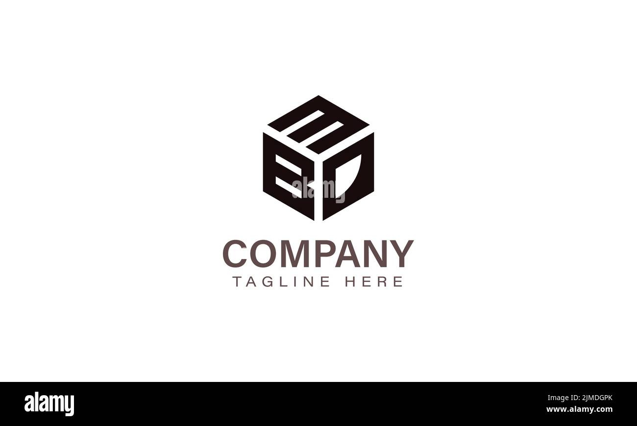 Logo MBD Letter, Logo a tre lettere, modello di icona vettoriale forma esagonale M B D alfabetico Illustrazione Vettoriale