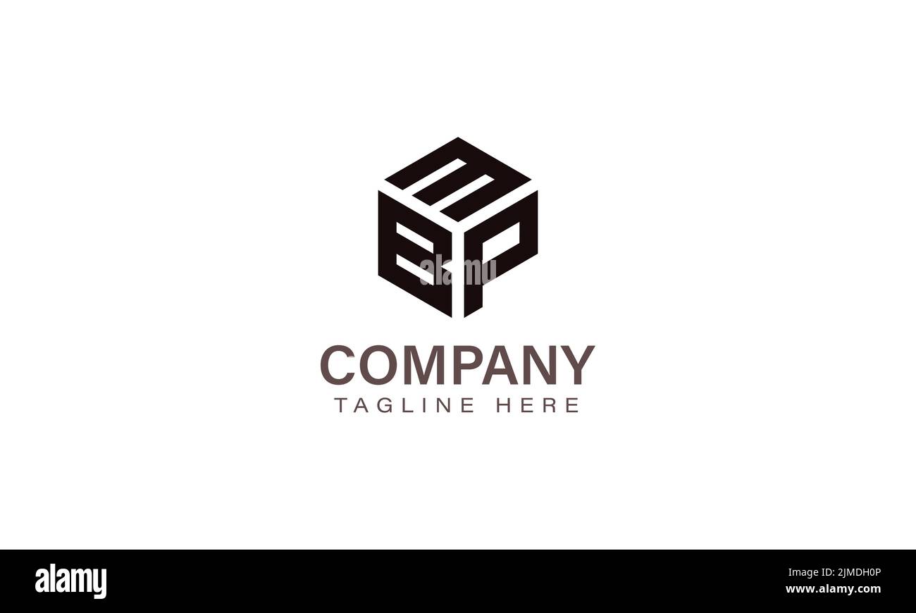 Logo MBP lettera, Logo a tre lettere, modello di icona vettoriale forma esagonale M B P alfabetica Illustrazione Vettoriale