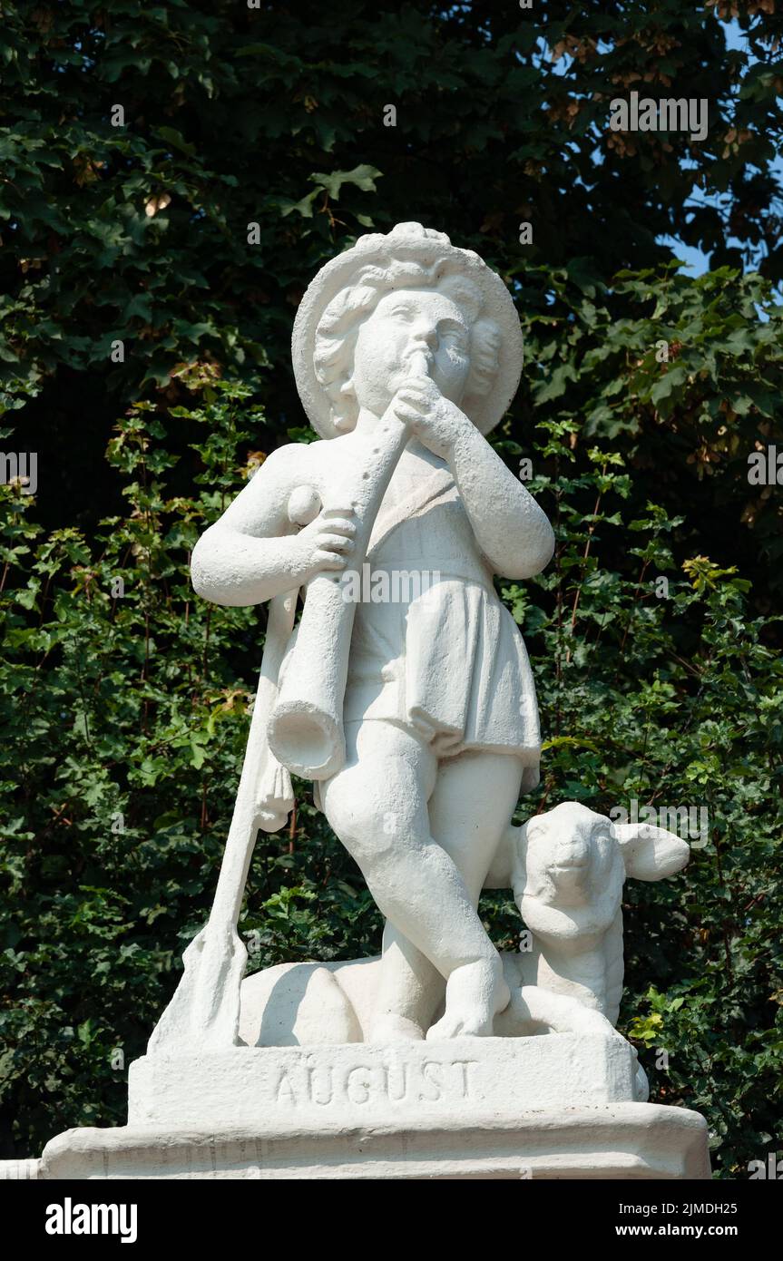 Scultura nel parco Belvedere, Vienna Foto Stock