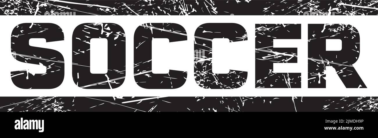 Un testo 'CALCIO' tra due righe nere sullo sfondo grigio Illustrazione Vettoriale