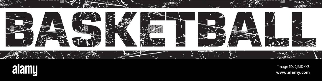 Un testo 'BASKET' tra due linee nere sullo sfondo grigio Illustrazione Vettoriale