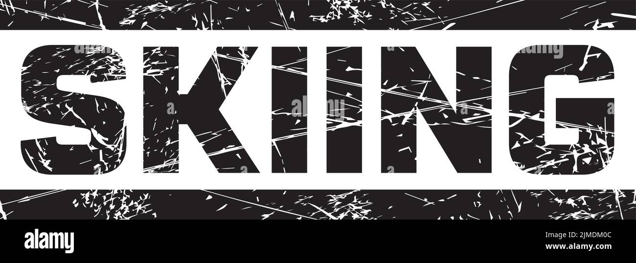 Un testo 'SCIARE' tra due linee nere contro lo sfondo grigio Illustrazione Vettoriale