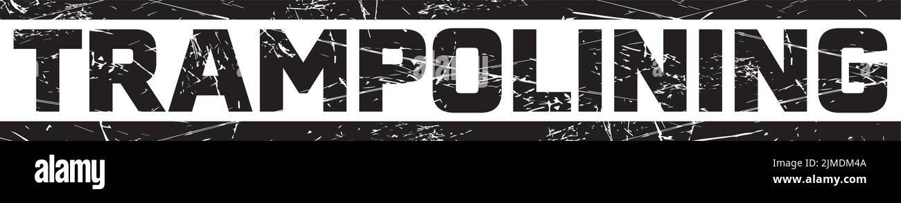 Un testo "TRAMPOLINO" tra due linee nere sullo sfondo grigio Illustrazione Vettoriale