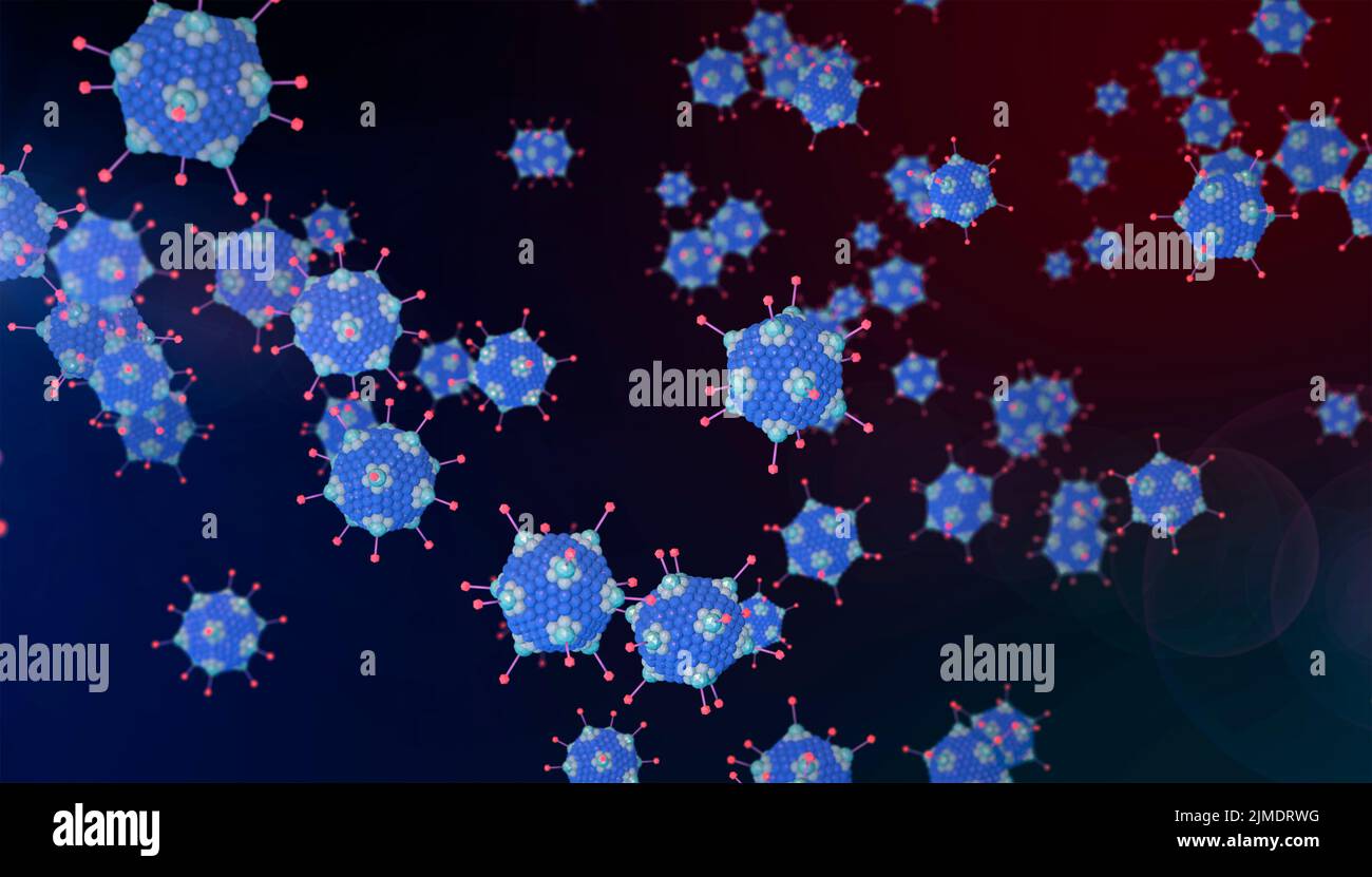 Adenovirus, illustrazione Foto Stock
