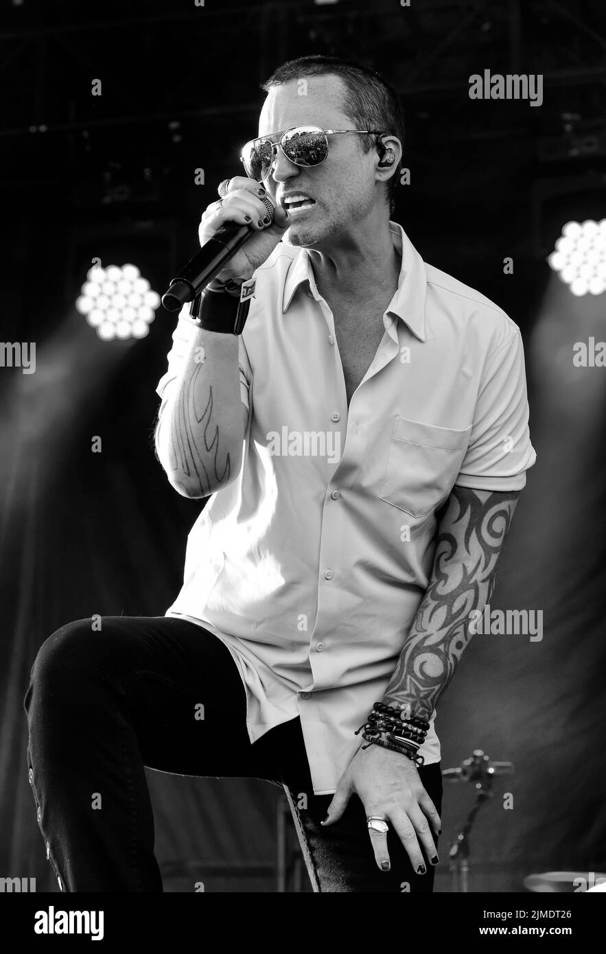 Redondo Beach, California, Stati Uniti. 14th maggio 2022. Jeff Gutt di Stone Temple Pilots sul palco di Redondo Beach California. Credit: Ken Howard/Alamy Foto Stock