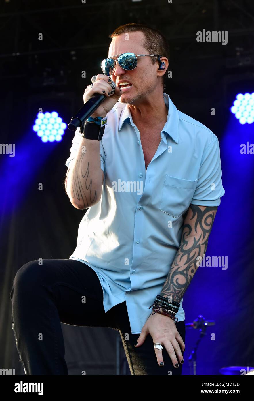 Redondo Beach, California, Stati Uniti. 14th maggio 2022. Jeff Gutt di Stone Temple Pilots sul palco di Redondo Beach California. Credit: Ken Howard/Alamy Foto Stock