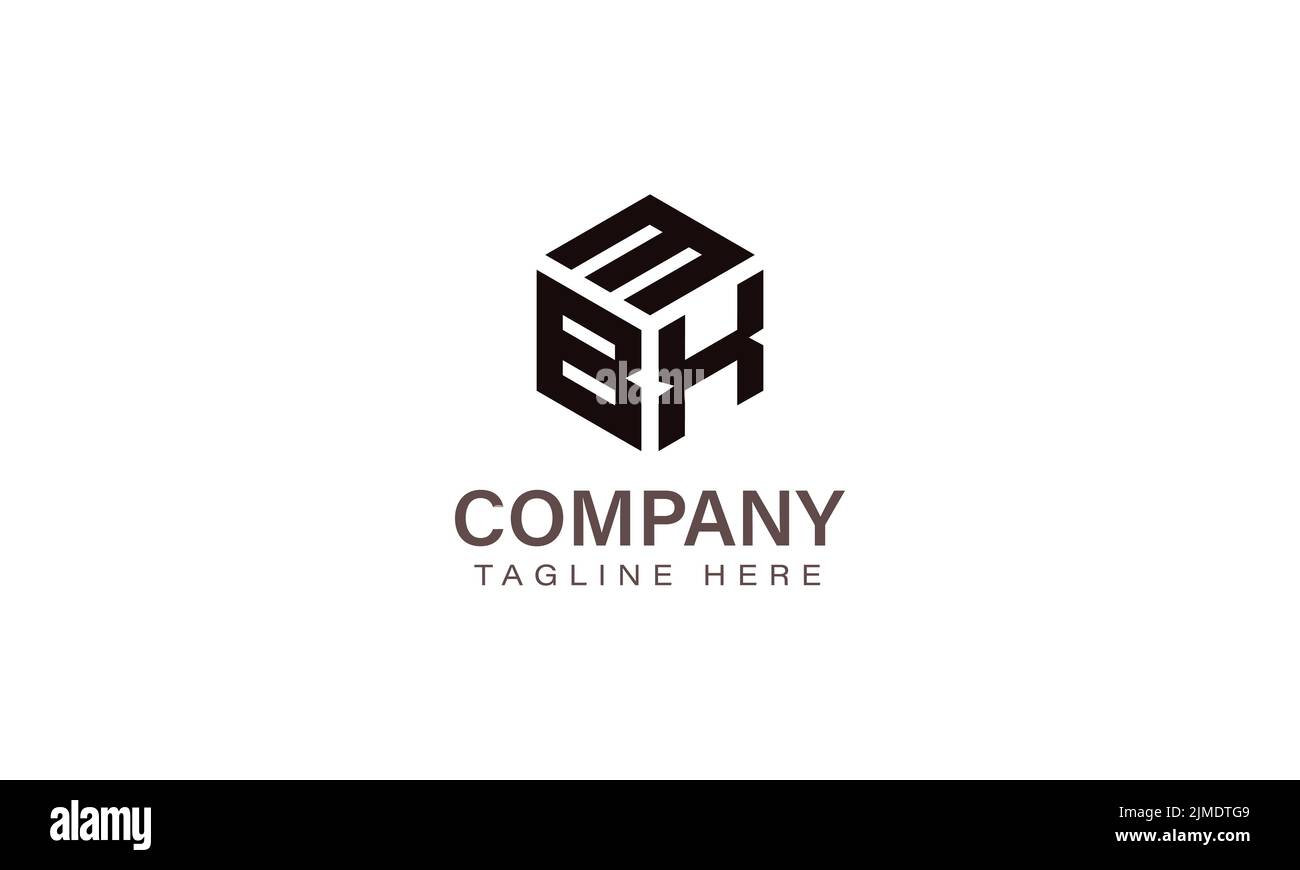 Logo MBX lettera, Logo a tre lettere, modello di icona vettoriale forma esagonale M B X. Illustrazione Vettoriale