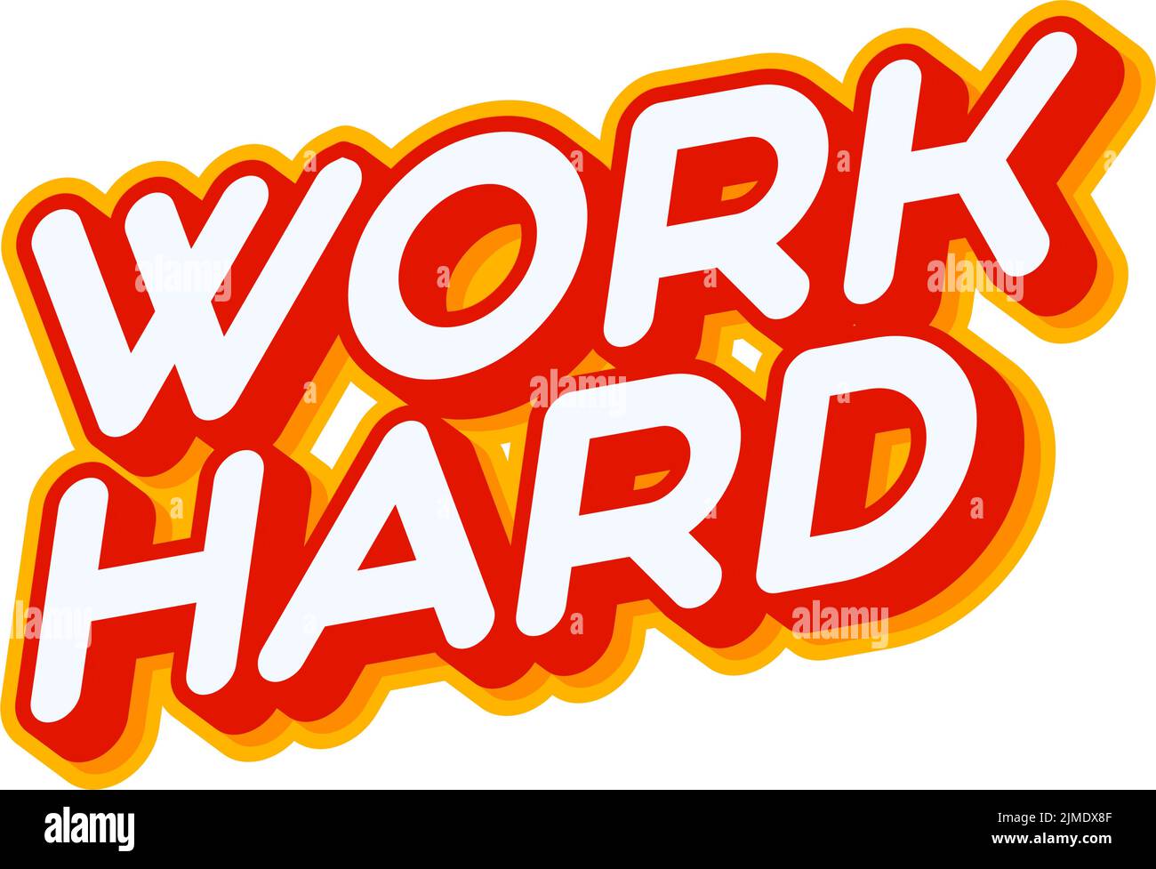 Lavoro caratteri frase dura isolato su bianco colorato effetto testo vettore disegno. Testo o iscrizioni in inglese. Il design moderno e creativo ha Illustrazione Vettoriale