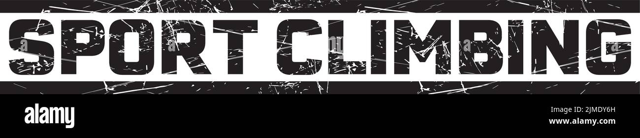 Un testo "ARRAMPICATA SPORTIVA" tra due linee nere sullo sfondo grigio Illustrazione Vettoriale