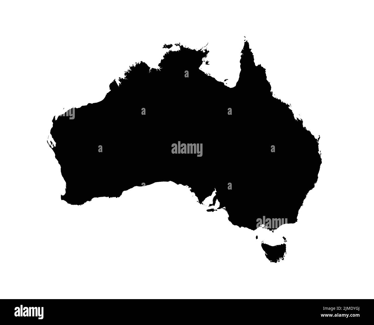 Mappa Australia. Mappa del Paese Australiano. Aussie Black and White National Outline Boundary Border Shape Geografia territorio EPS Vector Illustration Clipa Illustrazione Vettoriale