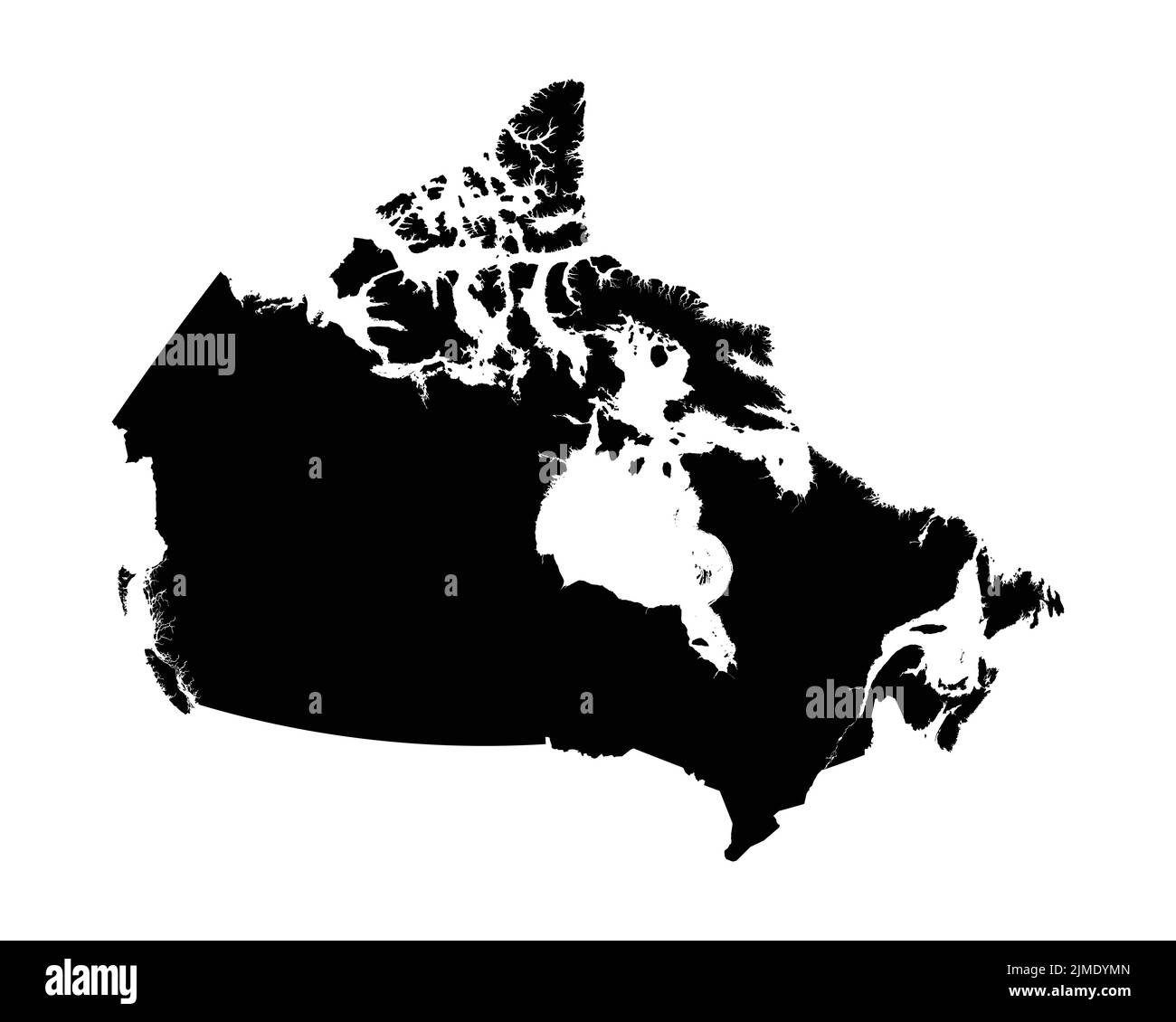 Mappa del Canada. Mappa del Paese canadese. Bianco e nero National Outline Geografia Border Boundary Shape Territory EPS Vector Illustration Clipart Illustrazione Vettoriale
