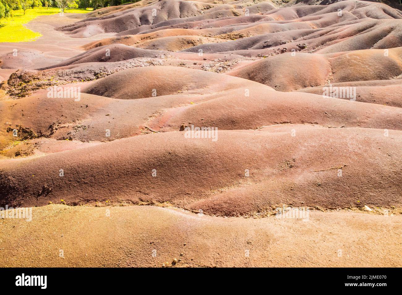 La bella Terra dei sette colori (Terres des Sept Couleurs). Chamarel, Isola Maurizio, Oceano Indiano, Africa Foto Stock