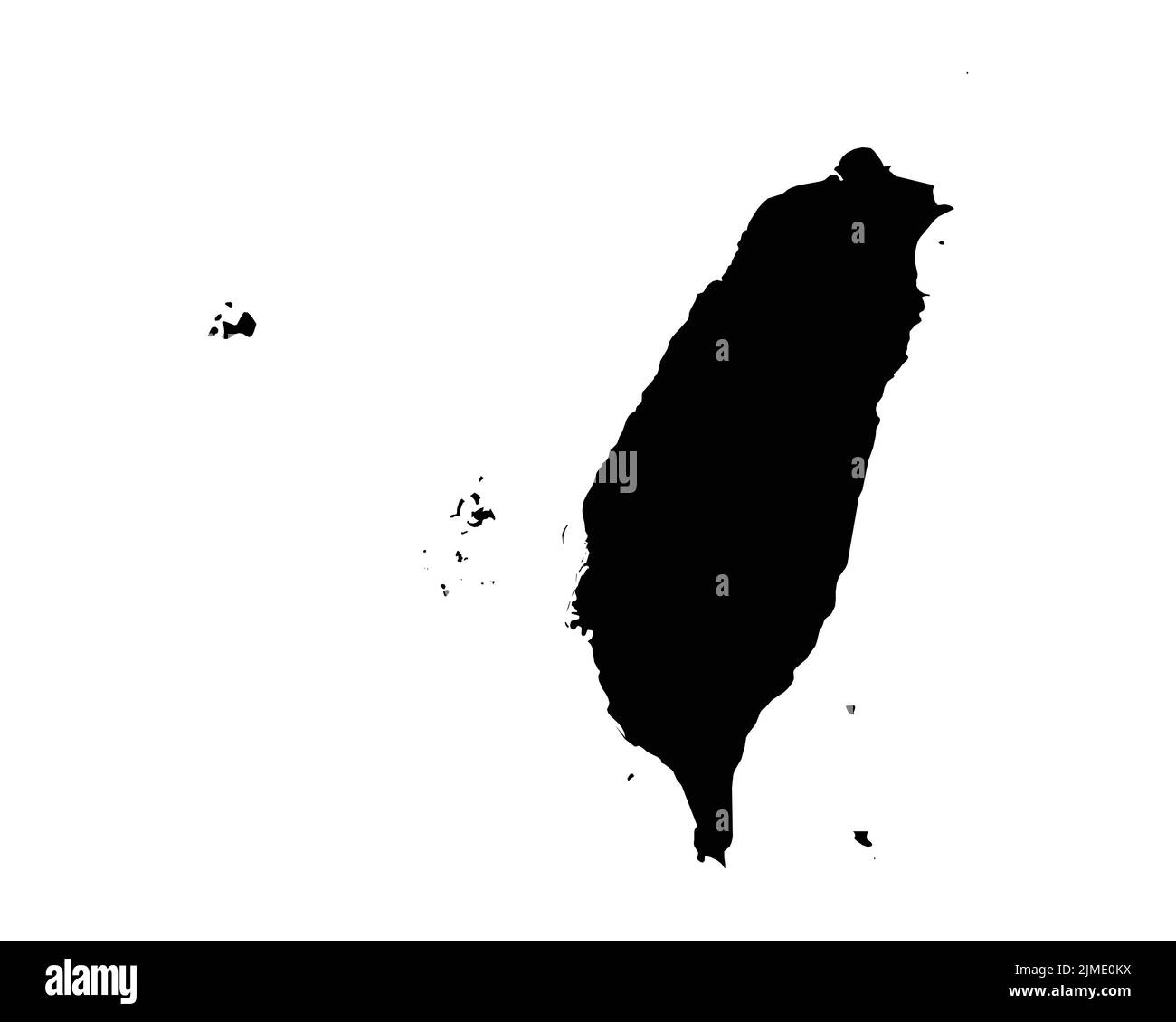 Mappa di Taiwan. Taiwanese Country Map. Repubblica Bianca e Nera della Cina National Nation Geography Outline Border Boundary Territory Shape Vector Illustra Illustrazione Vettoriale