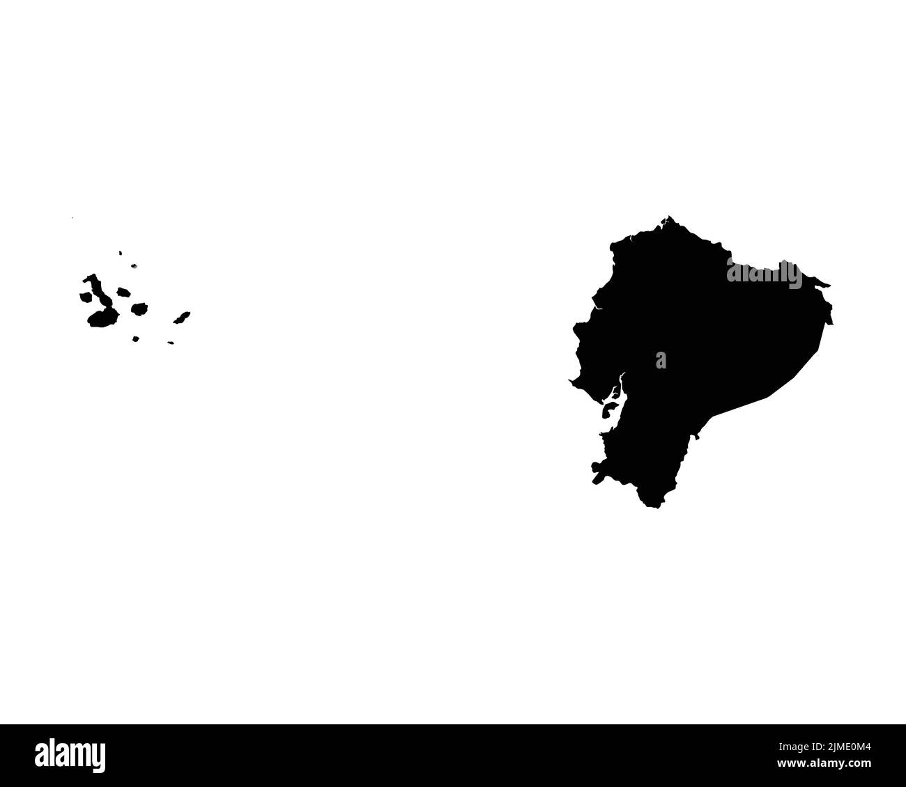 Mappa Ecuador. Mappa del Paese ecuadoriano. Bianco e nero National Nation Outline Geografia Border Boundary Shape territorio Vector Illustration EPS Clipar Illustrazione Vettoriale