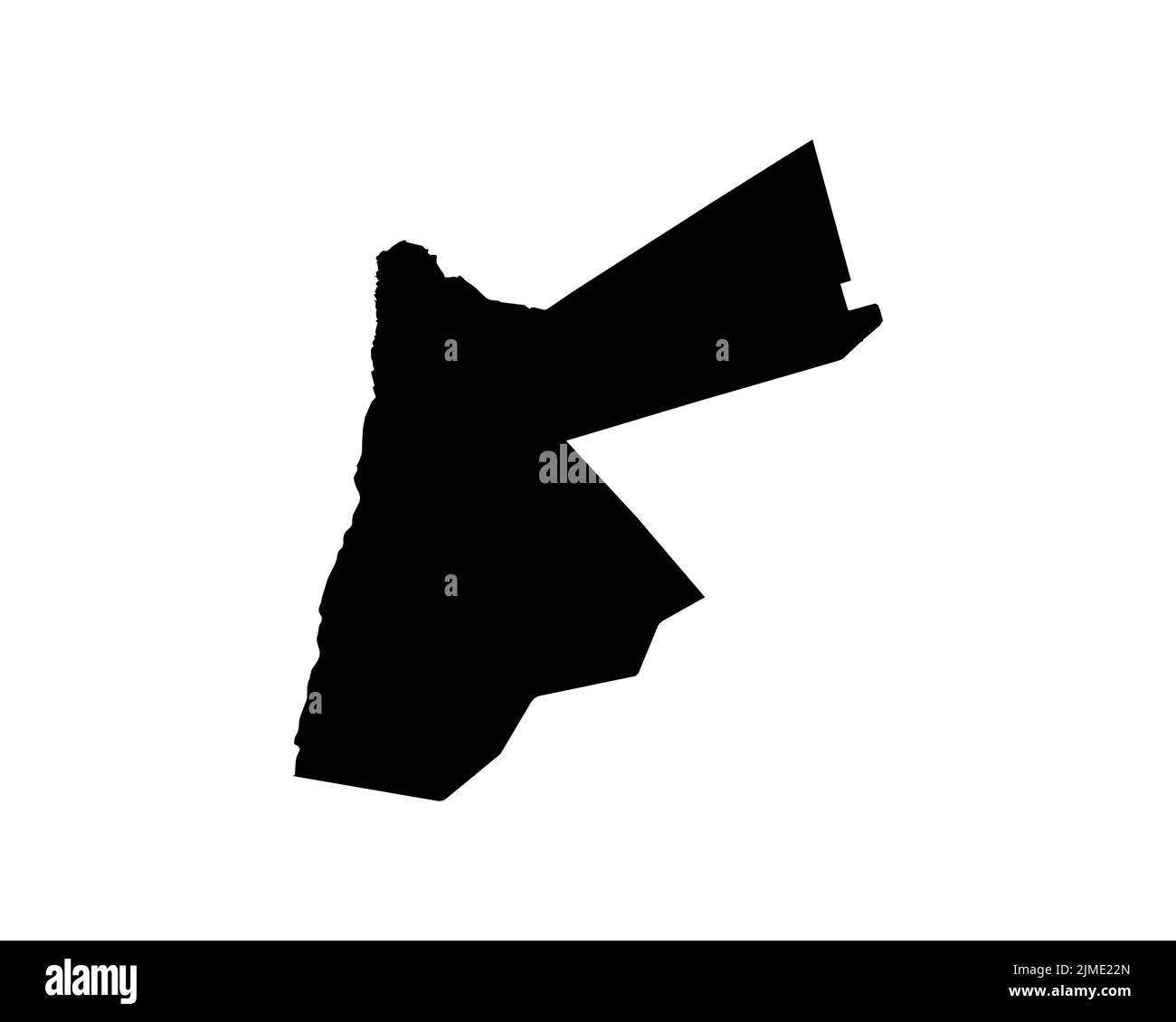 Mappa Giordania. Mappa del Paese Giordano. Bianco e nero National Nation Outline Geografia Border Boundary Shape Territory Vector Illustration EPS clipart Illustrazione Vettoriale