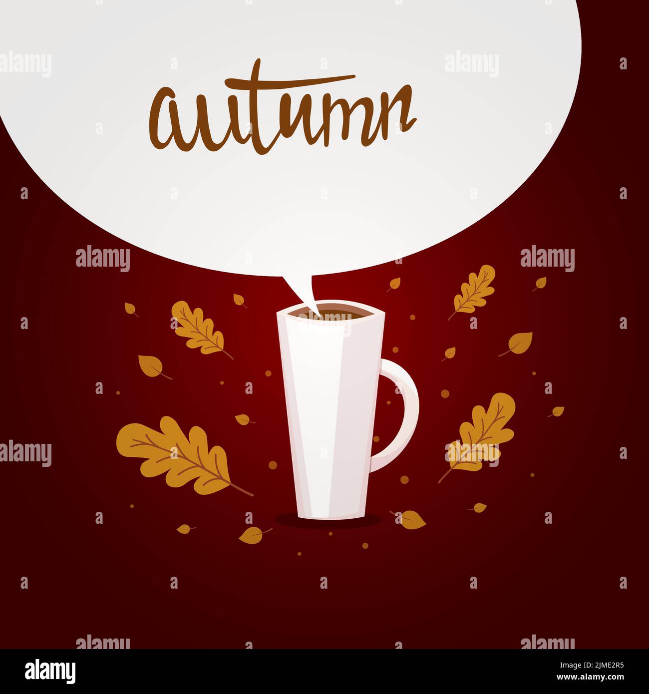 Vettore carino illustrazione autunnale con tazza bevanda calda Illustrazione Vettoriale