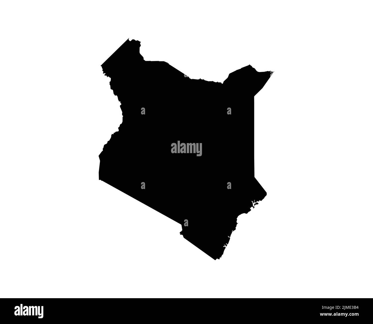 Mappa del Kenya. Mappa del paese del Kenya. Bianco e nero National Nation Outline Geografia Border Boundary Shape Territory Vector Illustration EPS clipart Illustrazione Vettoriale