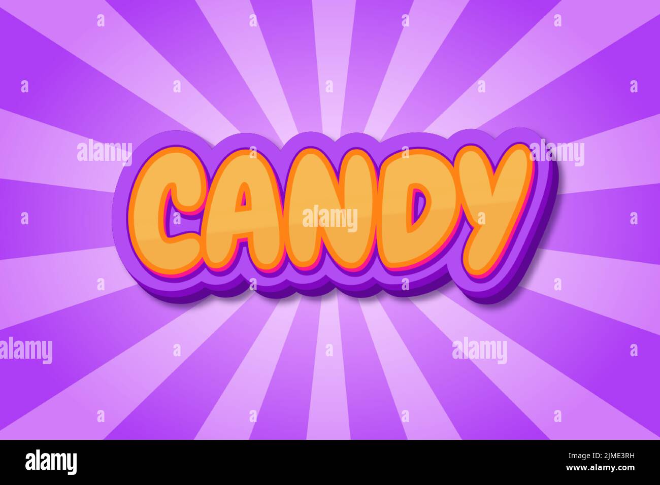 Effetti di testo modificabili Candy , parole e font possono essere modificati Illustrazione Vettoriale