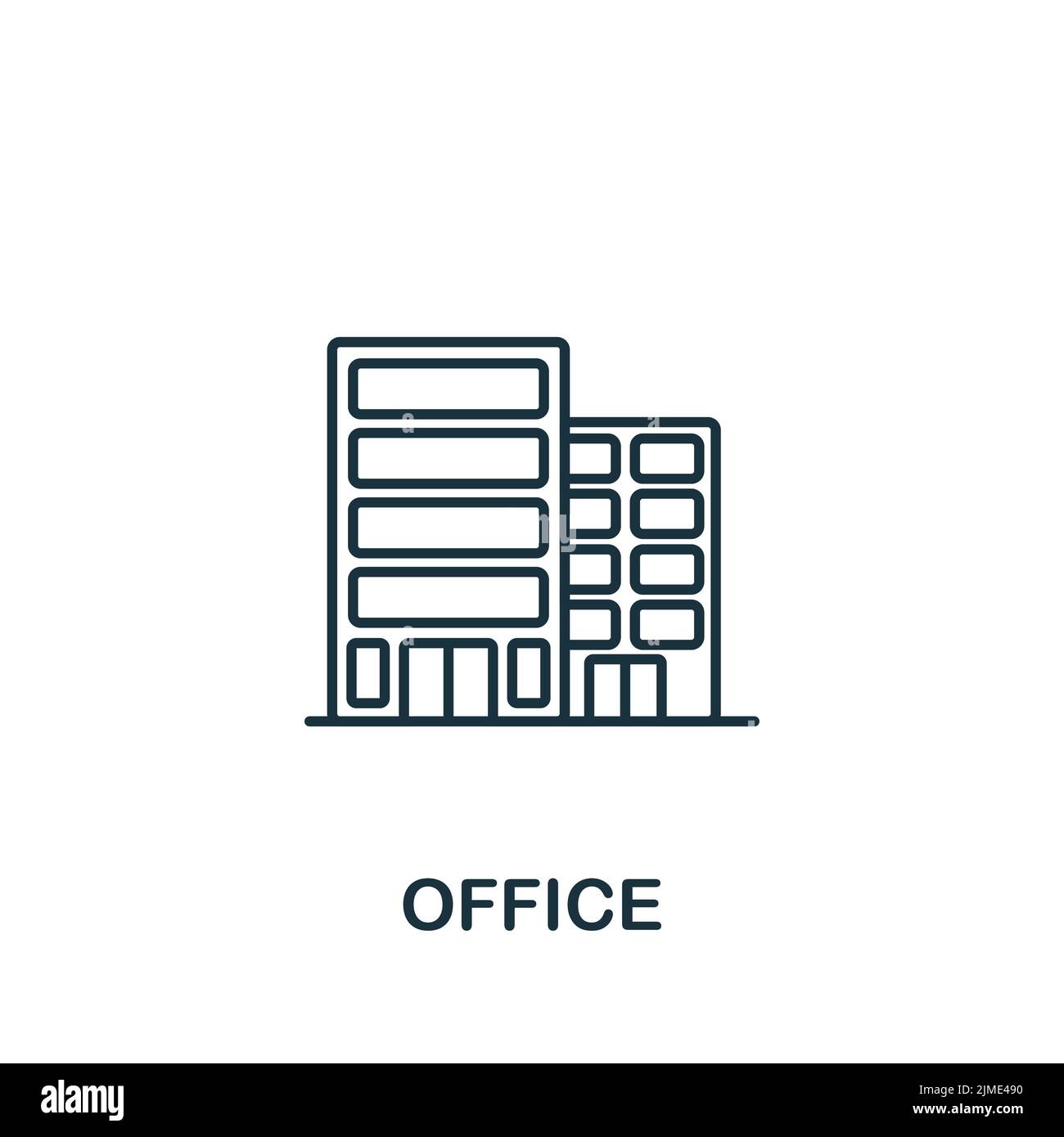 Icona Office. Icona semplice monocromatica per modelli, web design e infografiche Illustrazione Vettoriale