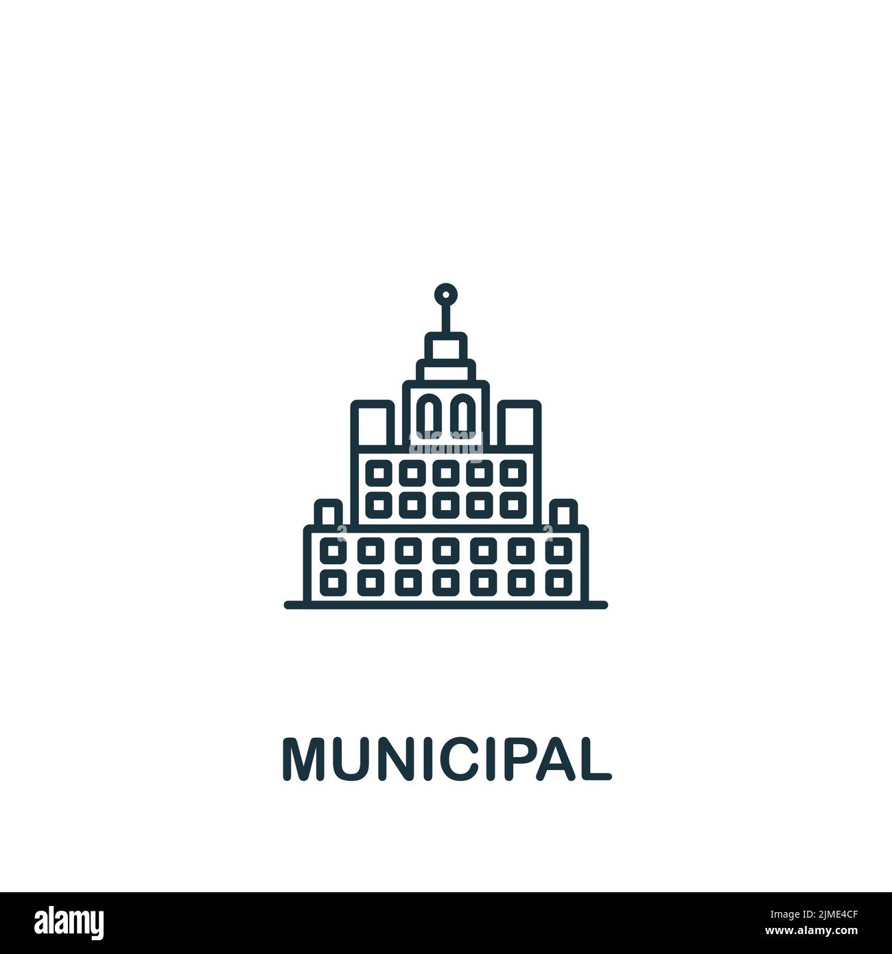 Icona Municipale. Icona semplice monocromatica per modelli, web design e infografiche Illustrazione Vettoriale