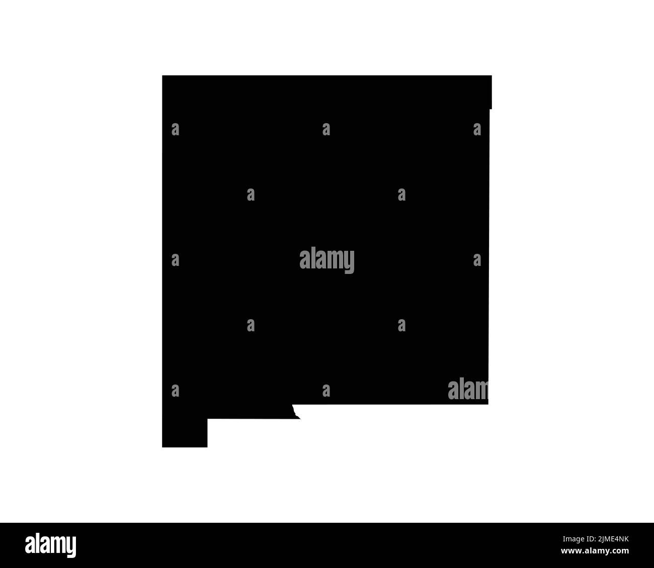 Mappa del New Mexico USA. MAPPA dello stato DEGLI Stati Uniti NM. Bianco e nero New Mexican state Border Boundary Line Outline Geography Territory Shape Vector Illustration EPS Illustrazione Vettoriale
