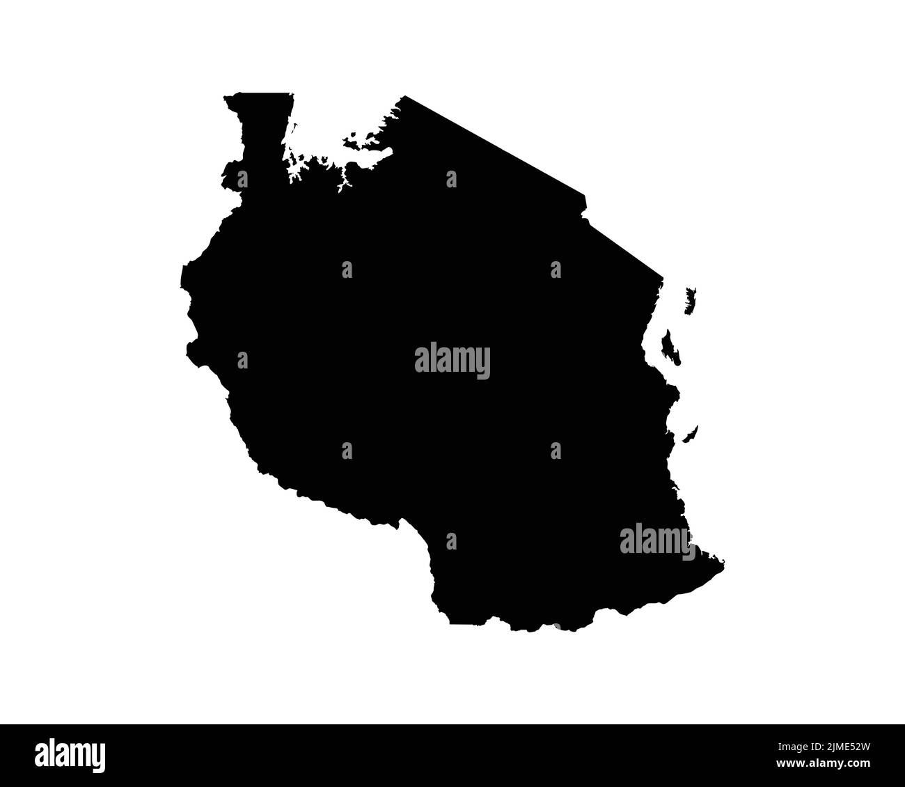 Mappa Tanzania. Tanzania Country Map. Nazionale Nation in bianco e nero Geografia contorno contorno confine territorio contorno forma vettore Illustrazione EPS clipart Illustrazione Vettoriale