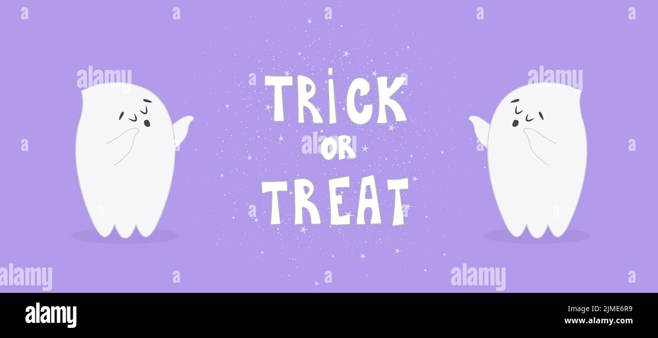 Modello di Halloween con carattere fantasma. Illustrazione Vettoriale