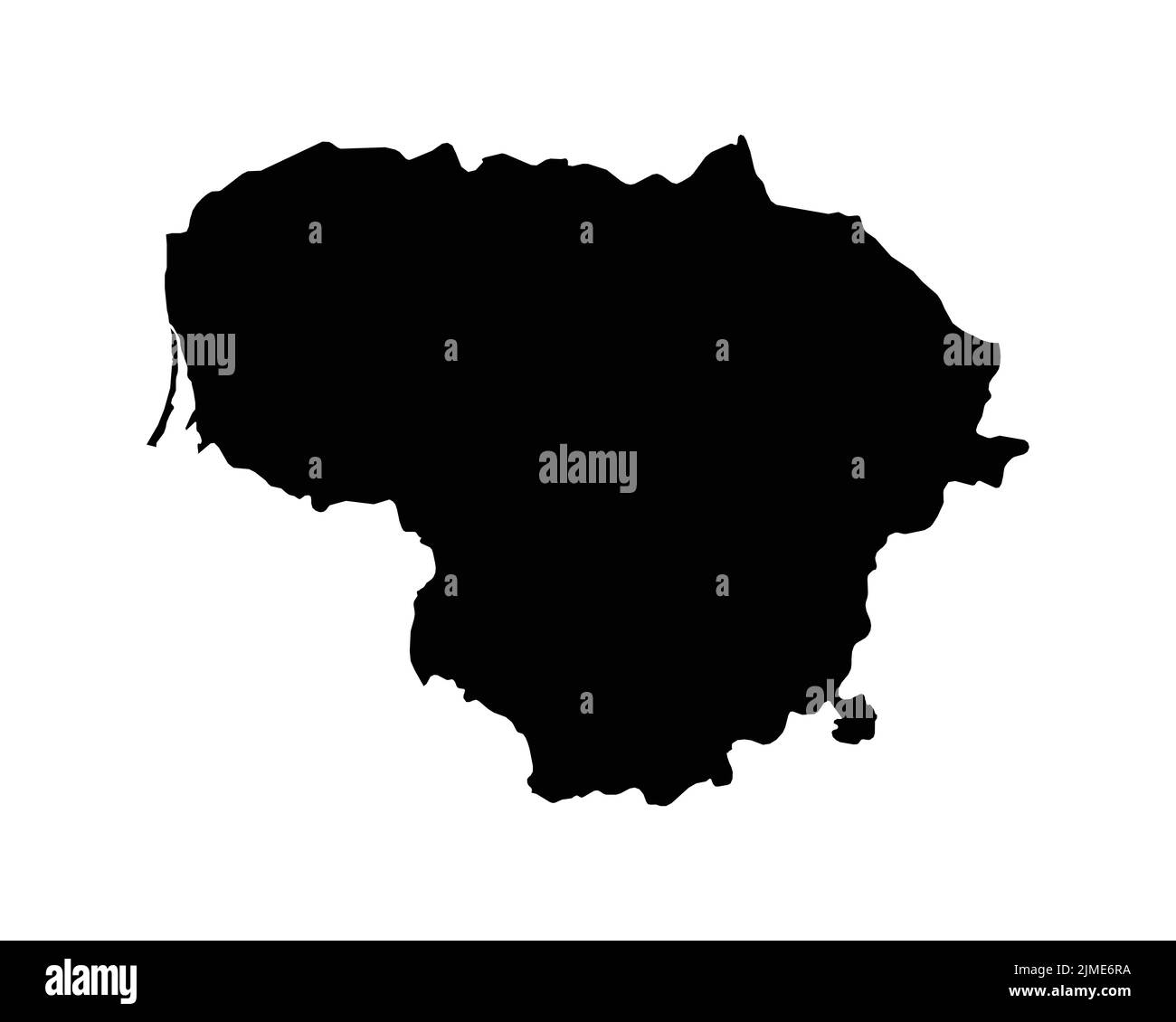 Mappa della Lituania. Mappa del Paese lituano. Bianco e nero National Nation Outline Geografia Border Boundary Shape territorio Vector Illustration EPS Clipa Illustrazione Vettoriale