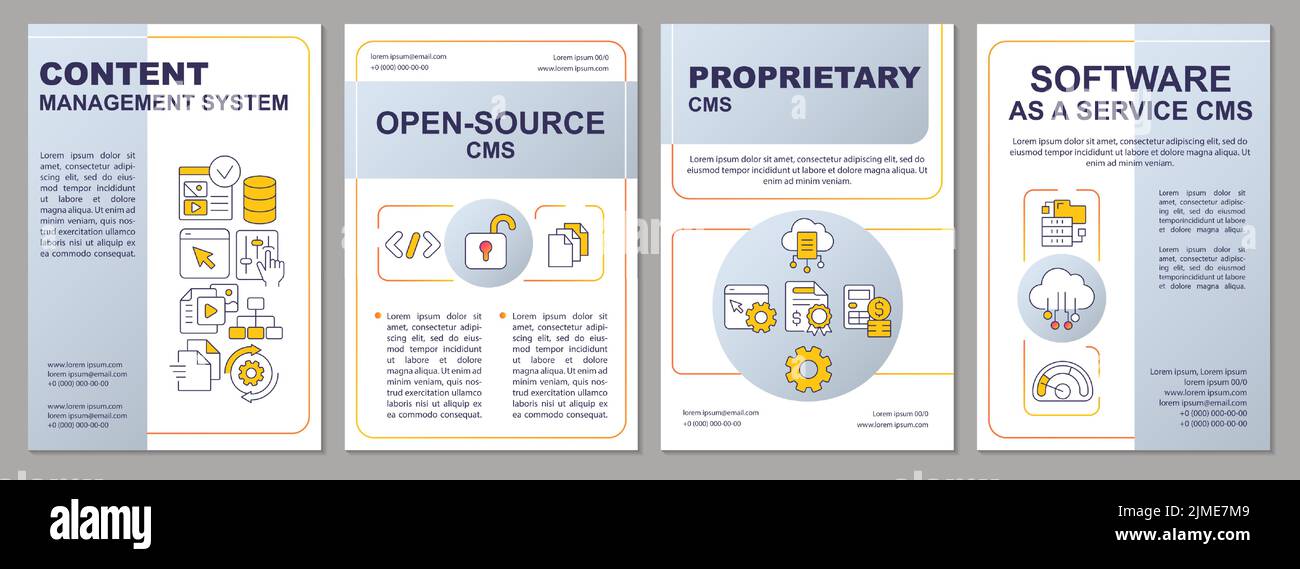 Modelli di brochure in grigio per CMS Illustrazione Vettoriale