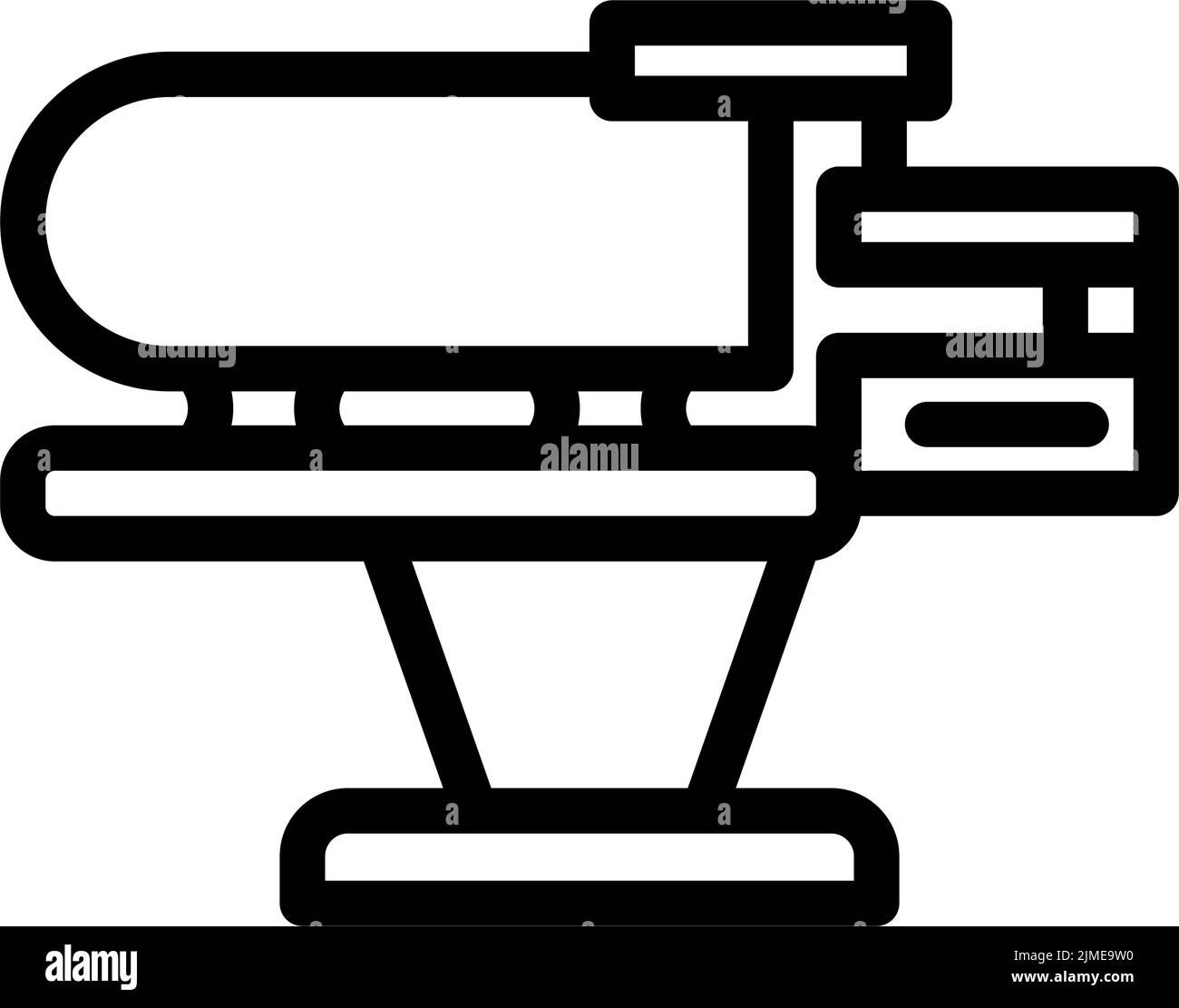 immagine vettoriale icona della linea del tavolo riscaldato del generatore di vapore Illustrazione Vettoriale