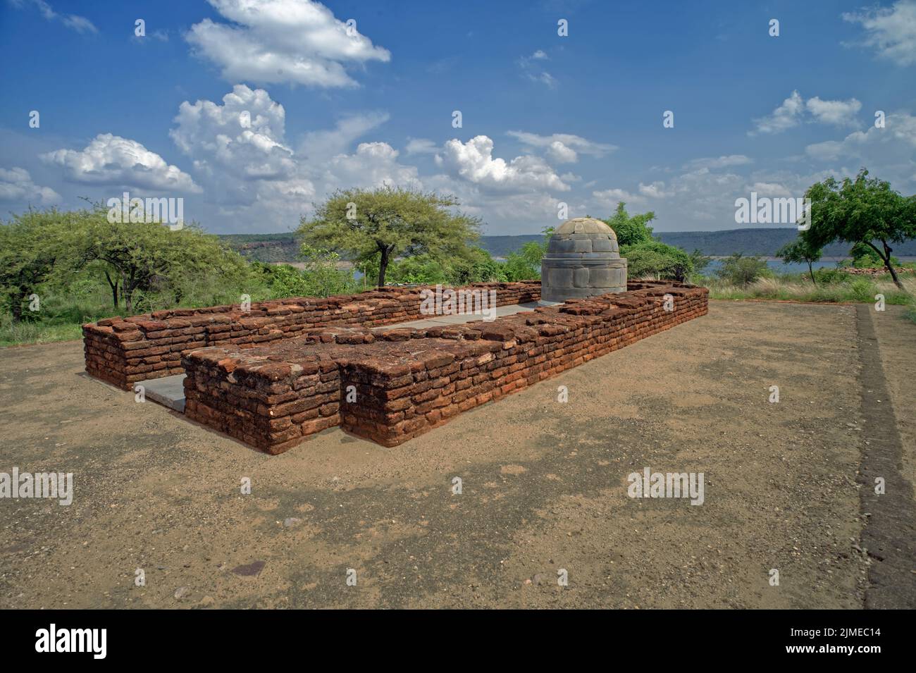 08 23 2015 3rd secolo d.C. rovine di Nagarjunakonda, Nagarjuna Sagar Andhra Pradesh, India, Asia, indiano, asiatico - Foto Stock