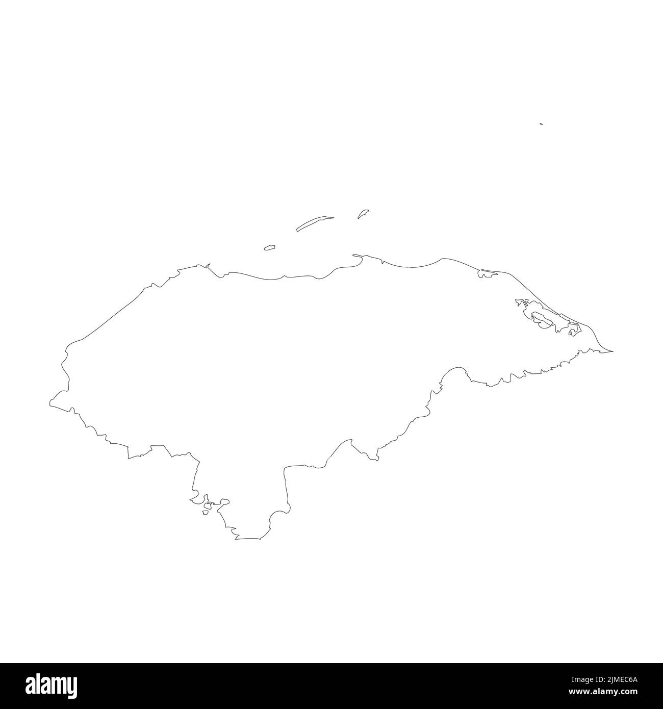 Schema della mappa vettoriale del paese dell'Honduras Illustrazione Vettoriale