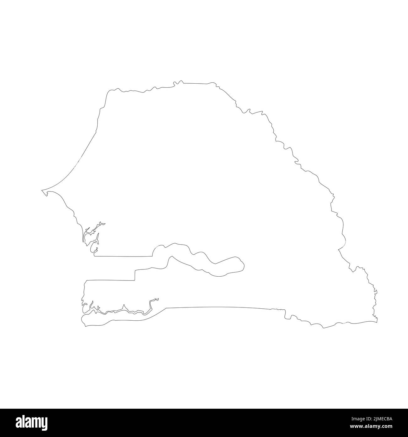 Profilo della mappa del paese vettore senegalese Illustrazione Vettoriale