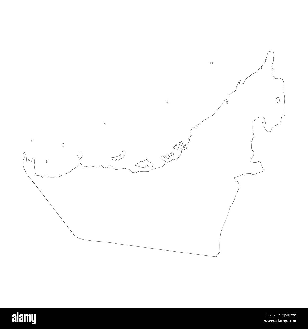Schema della mappa vettoriale del paese degli Emirati Arabi Uniti Illustrazione Vettoriale