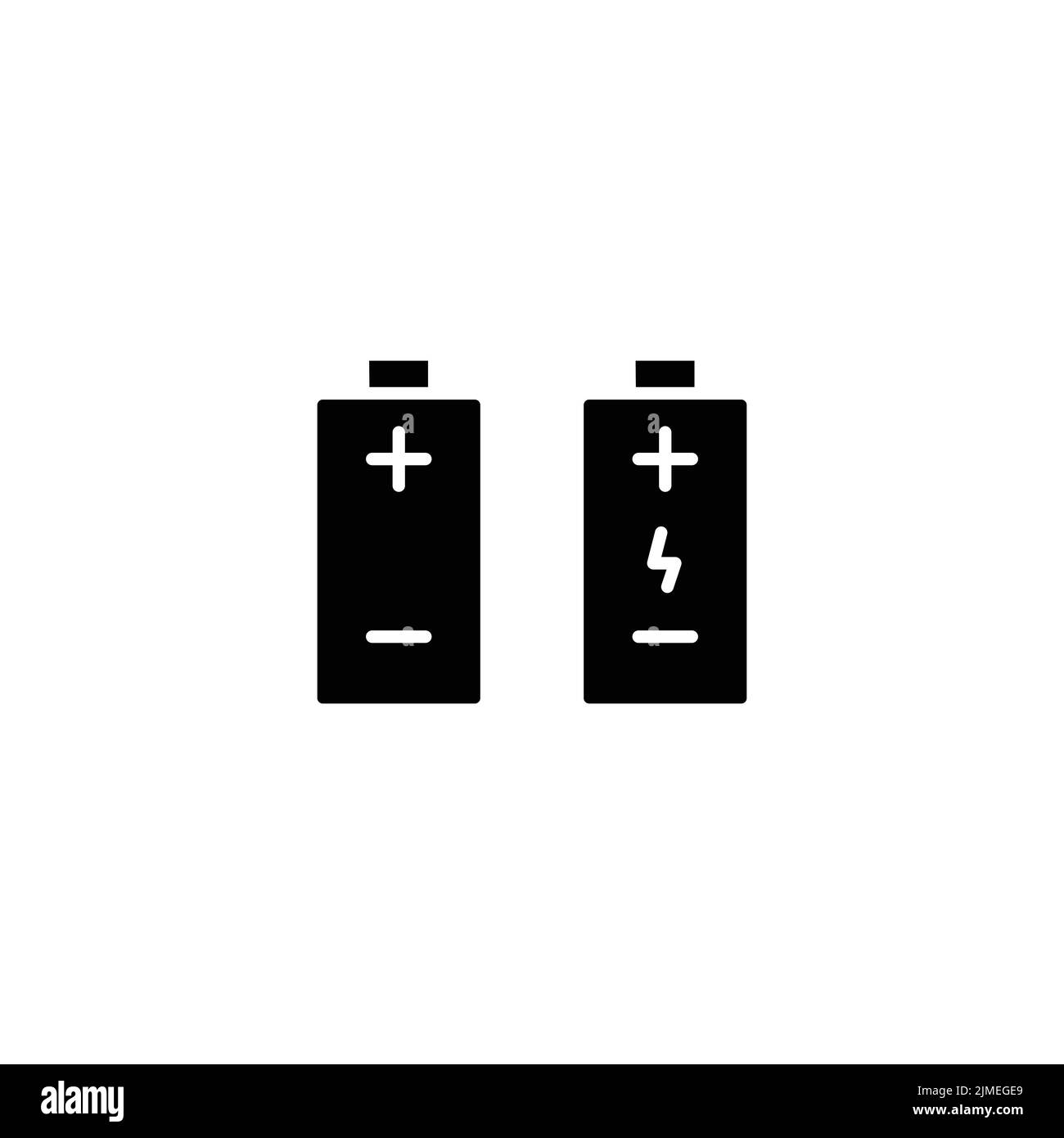 Icona della batteria. Icona relativa all'elettronica, tecnologia. Stile icona solido, glifo. Design semplice modificabile Illustrazione Vettoriale
