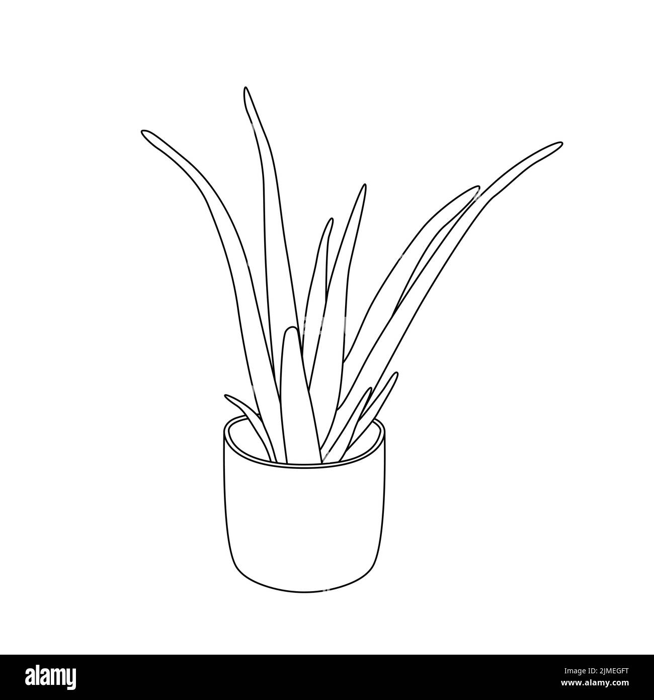 Disegno continuo di linea di un vaso di fiori. Bellissimi fiori isolato sfondo bianco. Illustrazione vettoriale Illustrazione Vettoriale