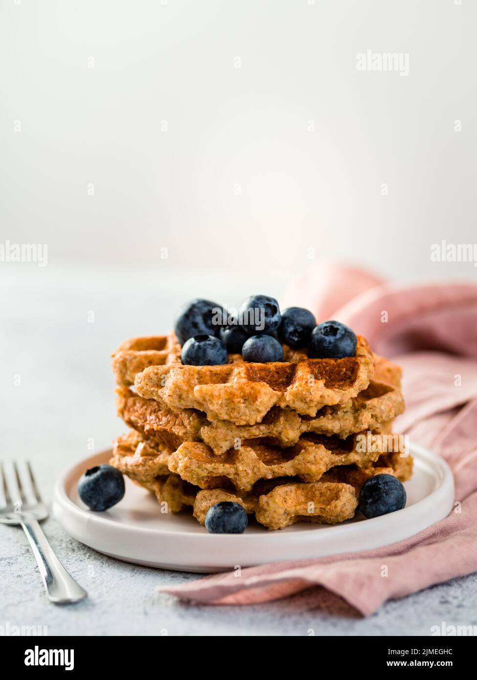 Salutari waffle OAT senza glutine. Copia spazio Foto Stock