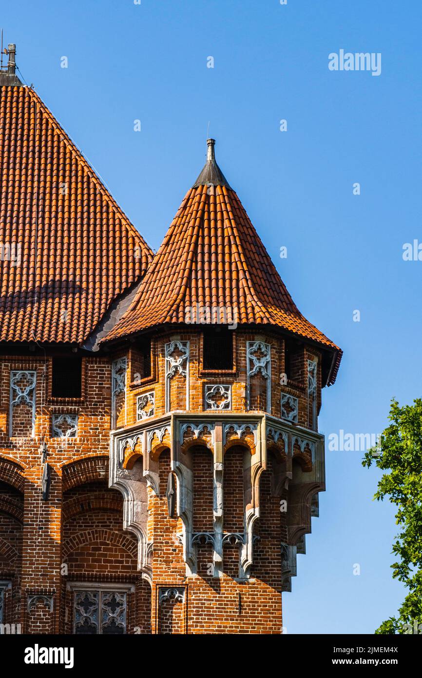 Castello gotico medievale complesso architettura del Castello di Malbork, Polonia Foto Stock