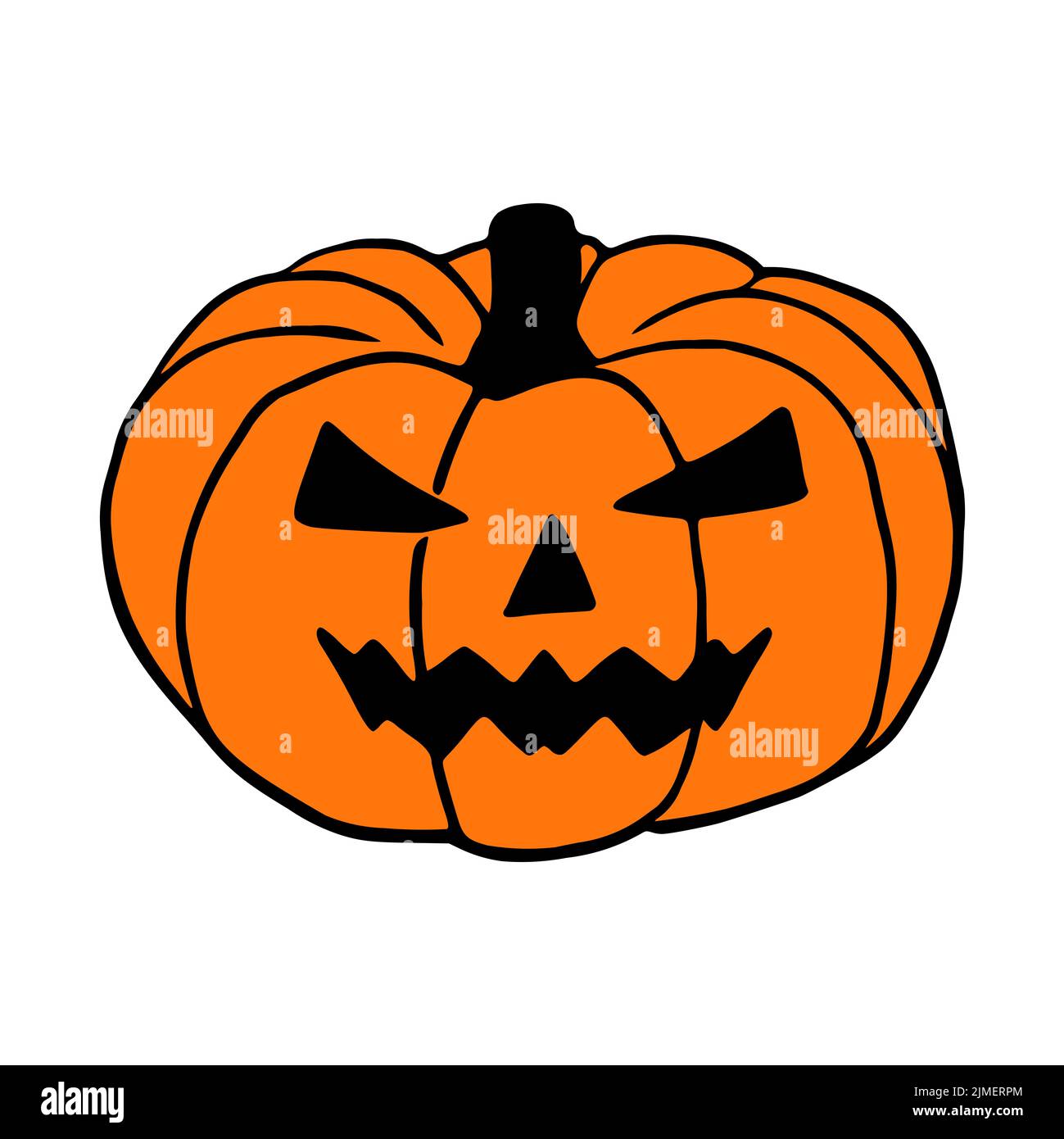 MAD Jack o Lantern arte disegnata a mano, halloween zucca isolato Foto Stock