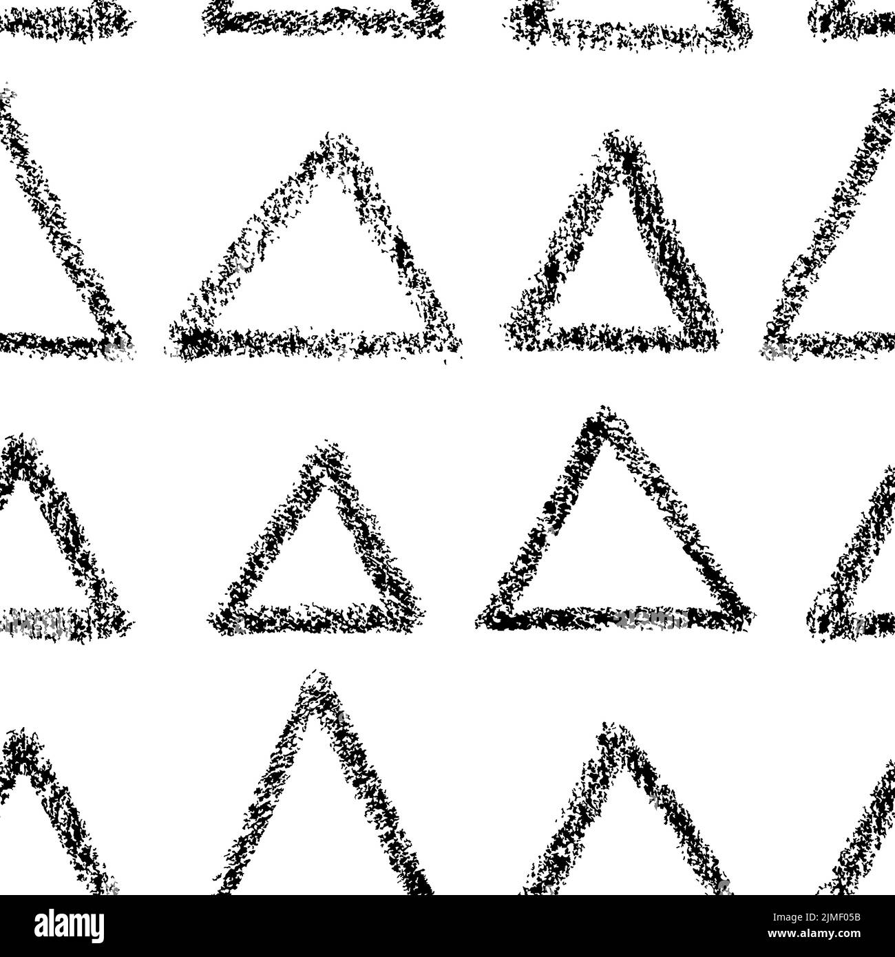 Disegno a mano vettore nero triangoli motivo senza giunture Illustrazione Vettoriale