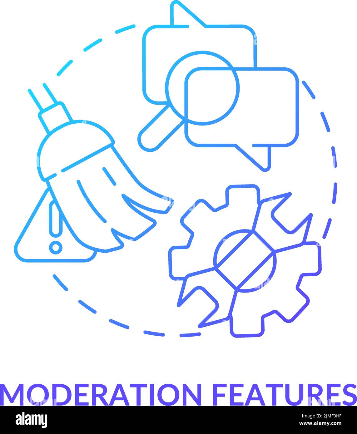 Icona di concetto sfumatura blu per la moderazione Illustrazione Vettoriale