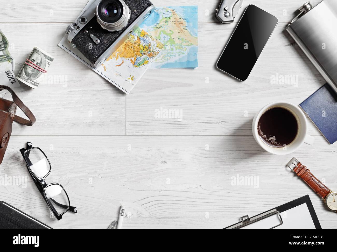 Strumenti essenziali per il turismo Foto Stock