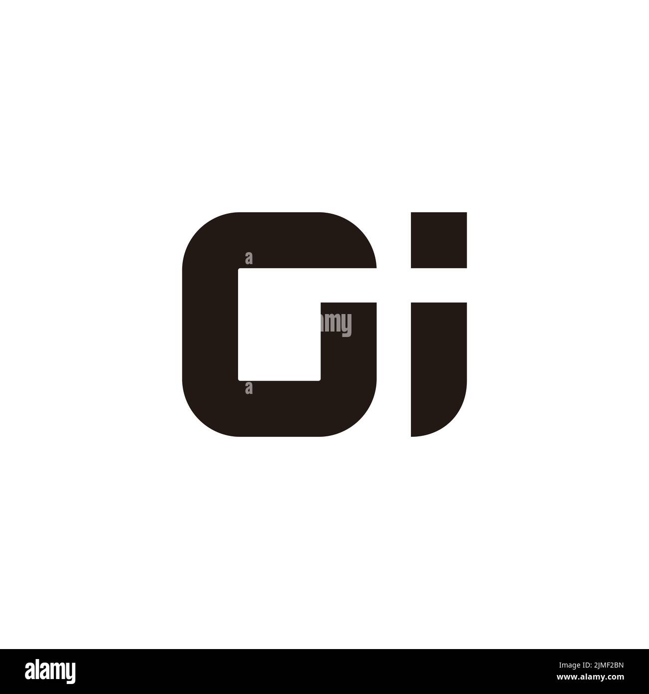 lettera gi linea geometrica semplice vettore di disegno pulito Illustrazione Vettoriale