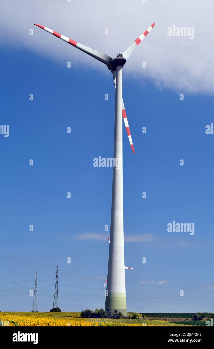 L'Austria, le turbine eoliche, un'alternativa alla tutela dell'ambiente e alla produzione di energia Foto Stock