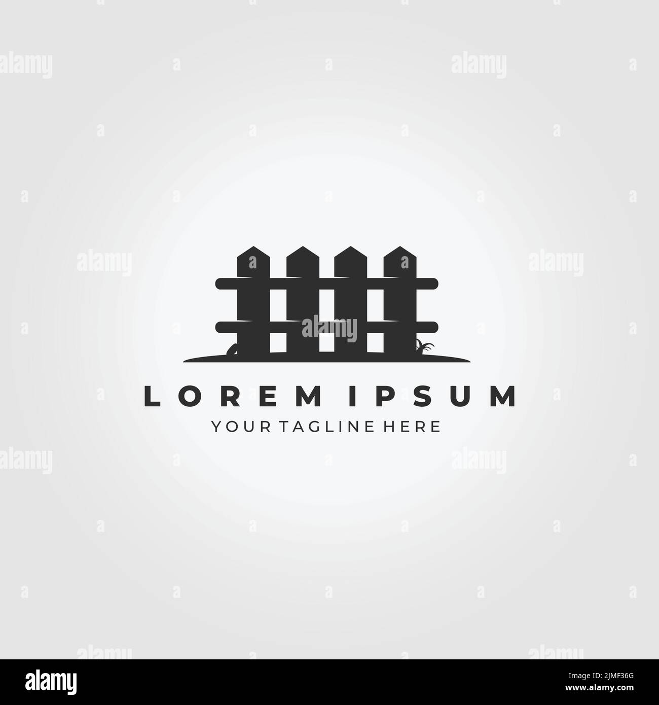 Un'illustrazione vettoriale del disegno di marchio della recinzione Illustrazione Vettoriale