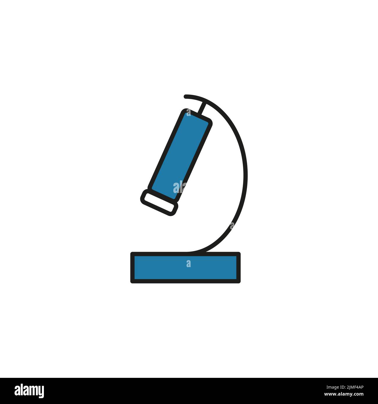 Icona linea microscopio. Apparecchiatura di laboratorio medica a immagine semplice per l'analisi biomateriale vettore isolato. Logo del dispositivo medico. Medicina di elemento di fotoricettore Illustrazione Vettoriale