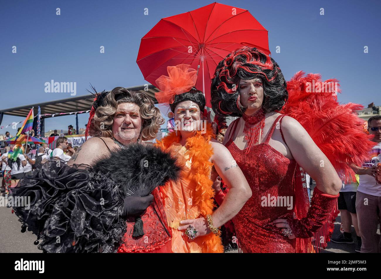 East Sussex, Regno Unito. 6th agosto 2022. Brighton e Hove Pride 2022. Migliaia di persone partecipano alla marcia annuale LGBT+, dai prati di Hove al Preston Park. Credit: Guy Corbishley/Alamy Live News Foto Stock