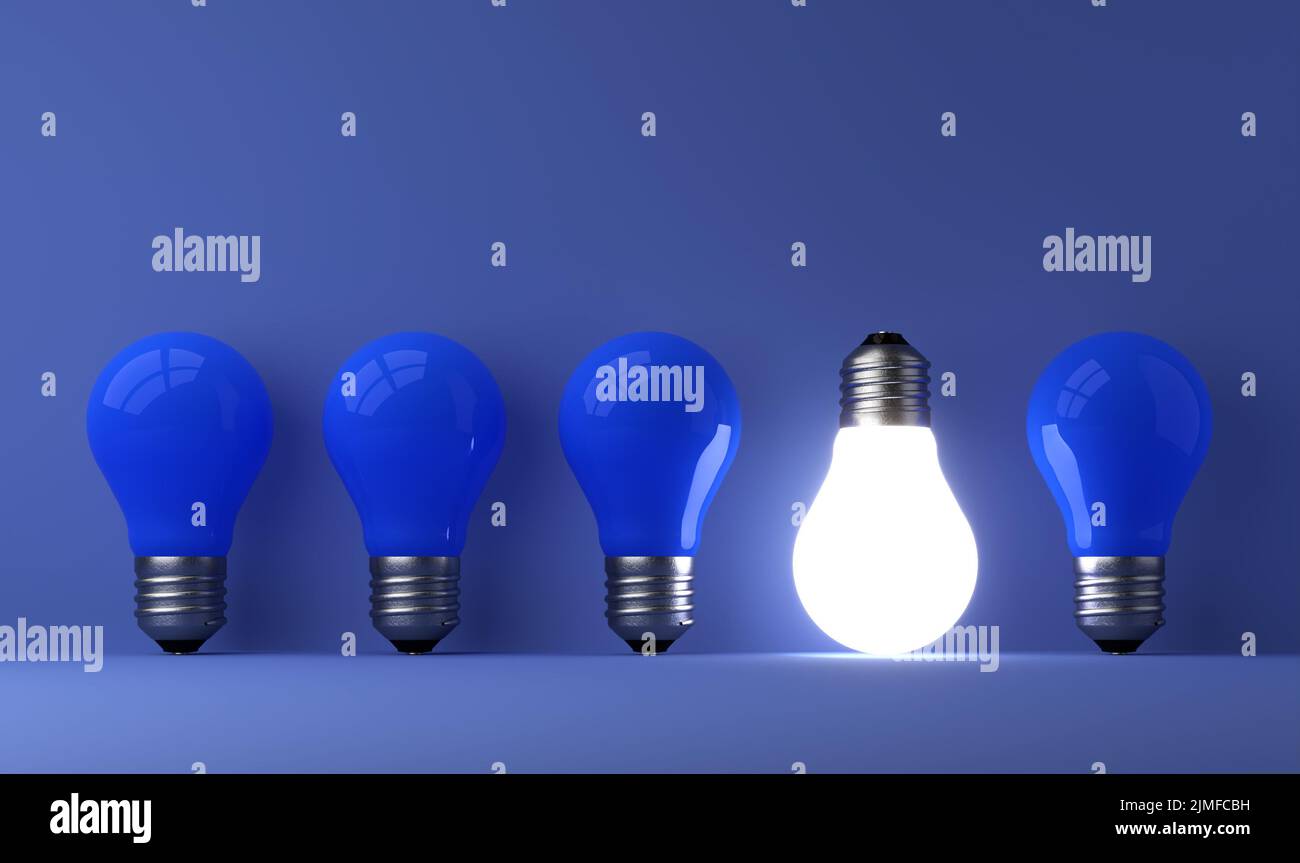 Vecchia lampadina classica di fronte allo sfondo - 3D Illustrazione Foto Stock